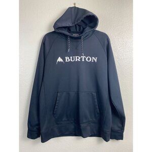 Burton Black Hoodie Pullover Men Size Medium patch Embroidered Logo Skateboard